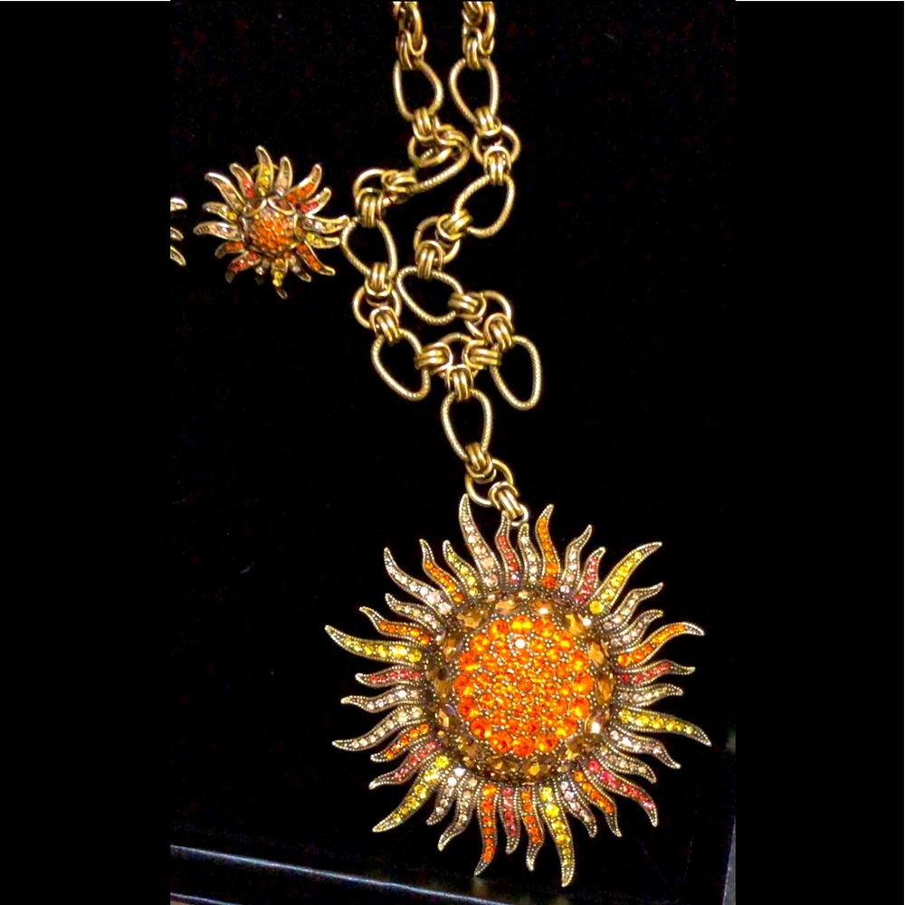 Heidi Daus Sun necklace & omega earring set.